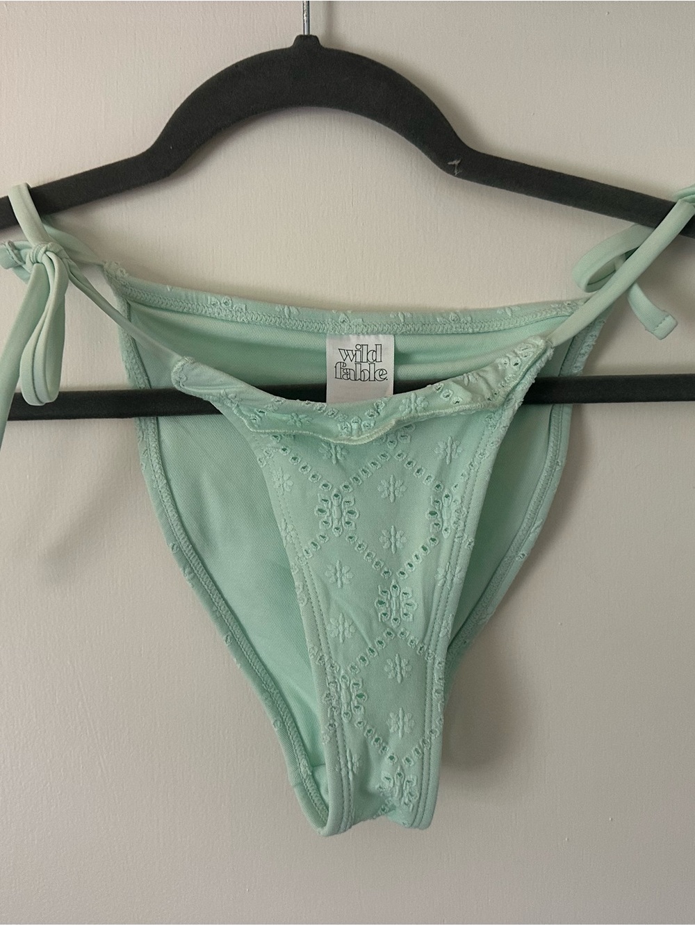 wild fable Mint Embroidered Tie-Side Bikini Bottom